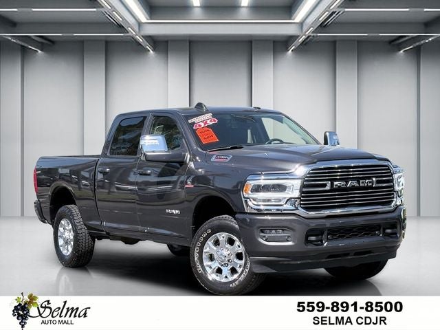 2024 RAM 2500 Laramie Crew Cab 4x4 6'4' Box in Granite Crystal Metallic Clearcoat — front three-quarter view