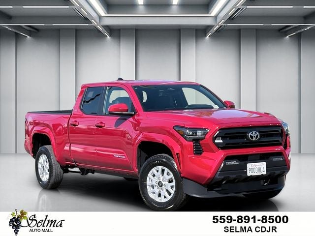2026 Toyota Tacoma SR5 in Red — front three-quarter view