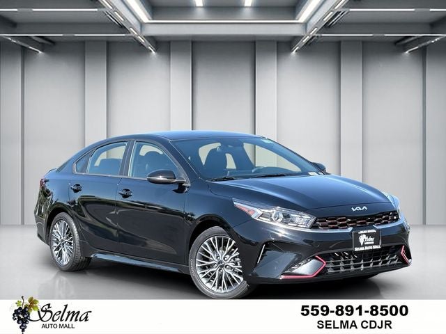 2023 Kia Forte GT-Line in Aurora Black — front three-quarter view