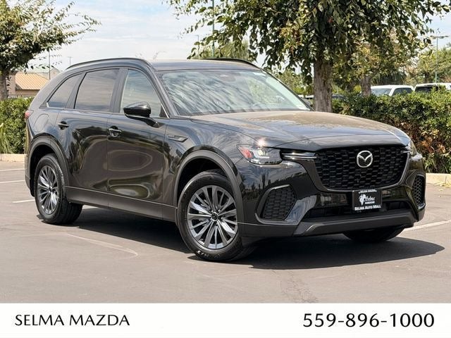 2026 Mazda Mazda CX-70 Plug-In Hybrid SC AWD in Jet Black Mica — front three-quarter view