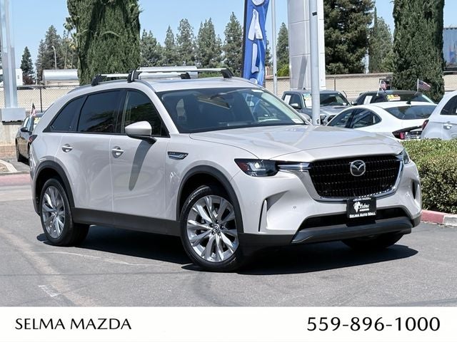 2026 Mazda Mazda CX-90 3.3 Turbo Preferred AWD in Platinum Quartz Metallic — front three-quarter view