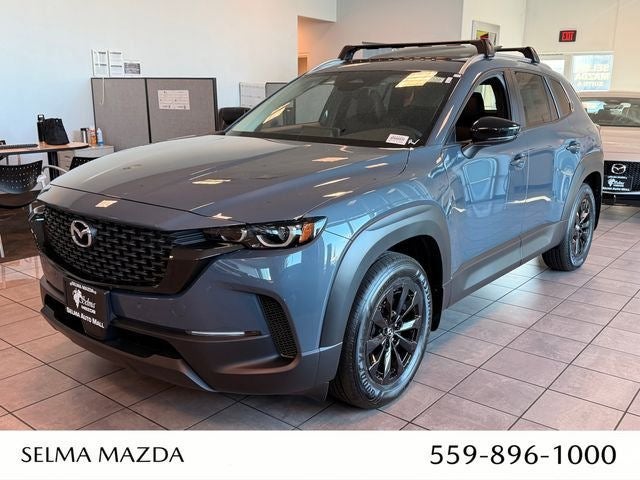 2026 Mazda Mazda CX-50 Hybrid Preferred AWD in Polymetal Gray Metallic — front three-quarter view