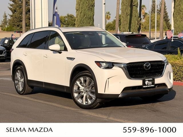 2026 Mazda Mazda CX-90 3.3 Turbo Preferred AWD in Rhodium White Premium — front three-quarter view