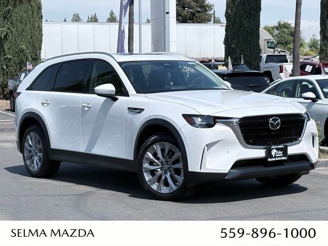 2026 Mazda Mazda CX-90 3.3 Turbo Preferred AWD in Rhodium White Premium — front three-quarter view